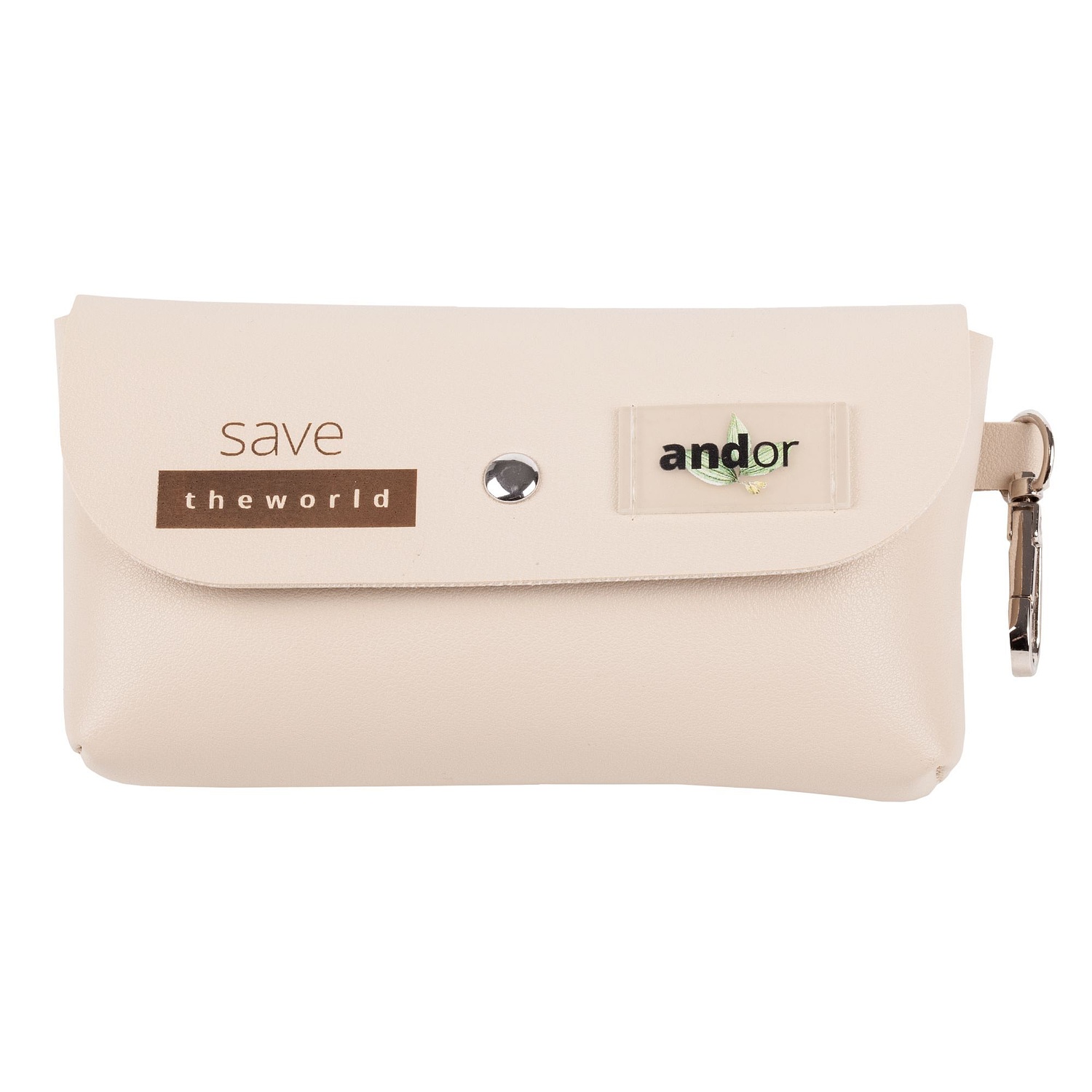 Зонт складной Sunway в сумочке, бежевый с логотипом