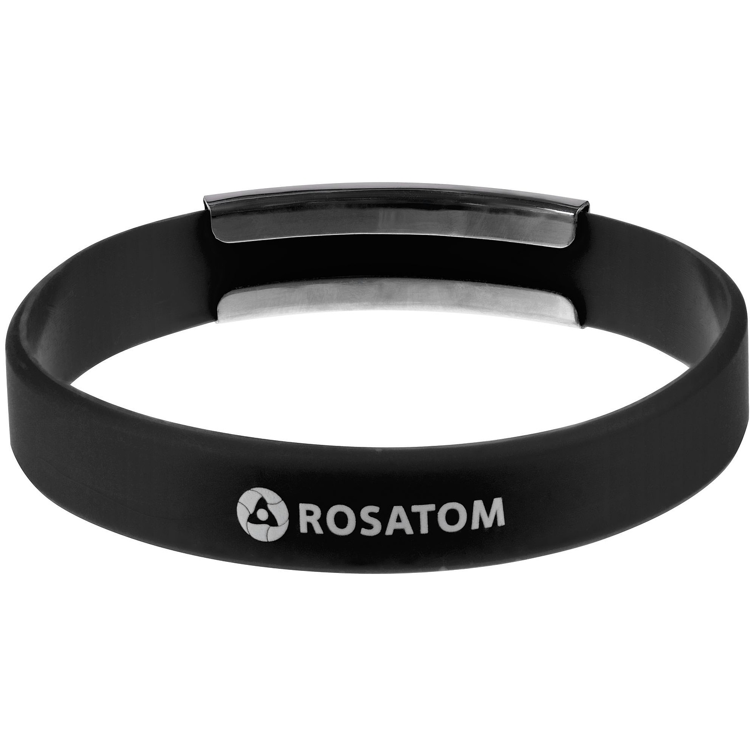 Силиконовый браслет Brisky с металлическим шильдом, черный с логотипом