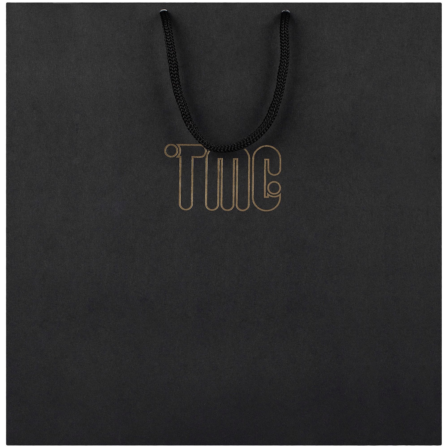 Пакет бумажный Porta L, черный с логотипом