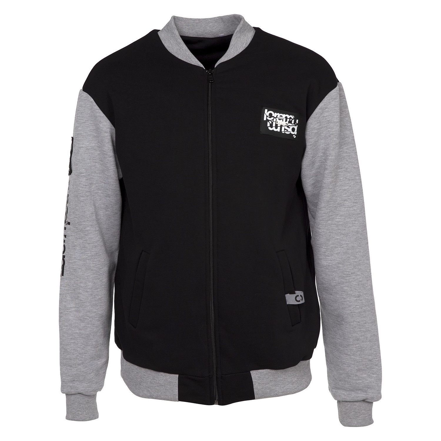 Бомбер College, черный с логотипом