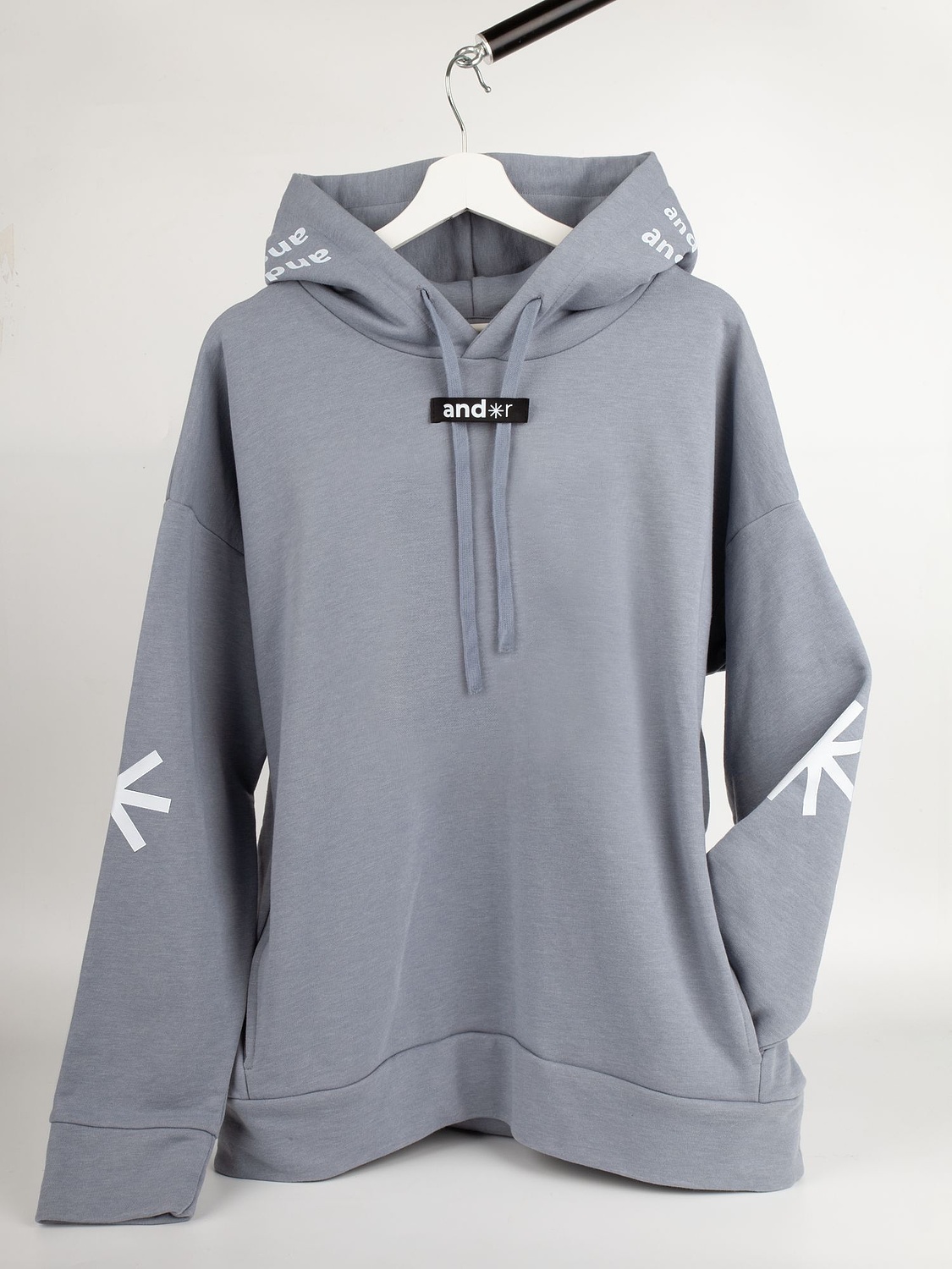 Худи унисекс H2, серое с логотипом