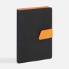Ежедневник Boom, недатированный, черный с оранжевым с логотипом