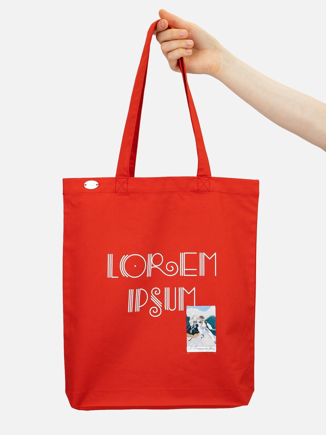 Холщовая сумка Avoska, красная с логотипом