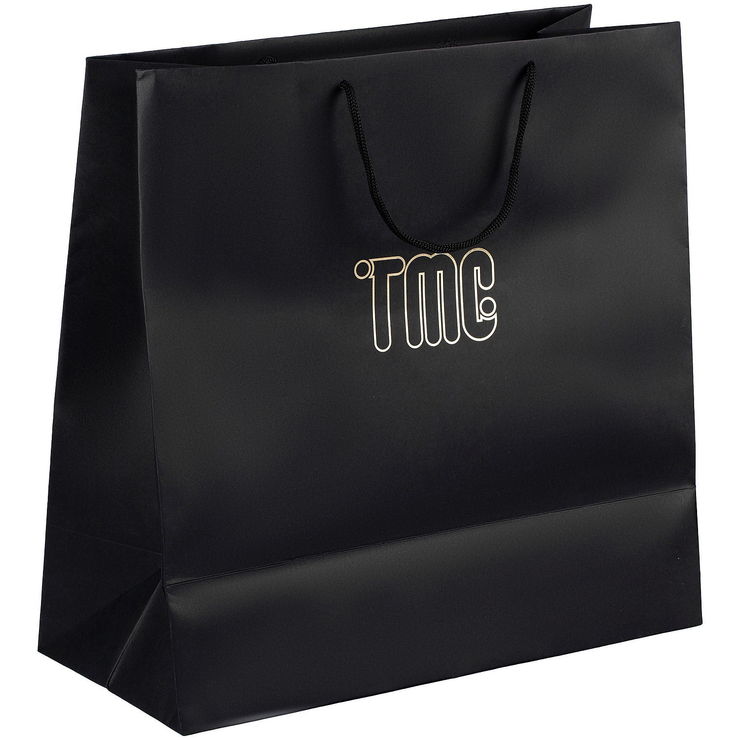 Пакет бумажный Porta L, черный с логотипом