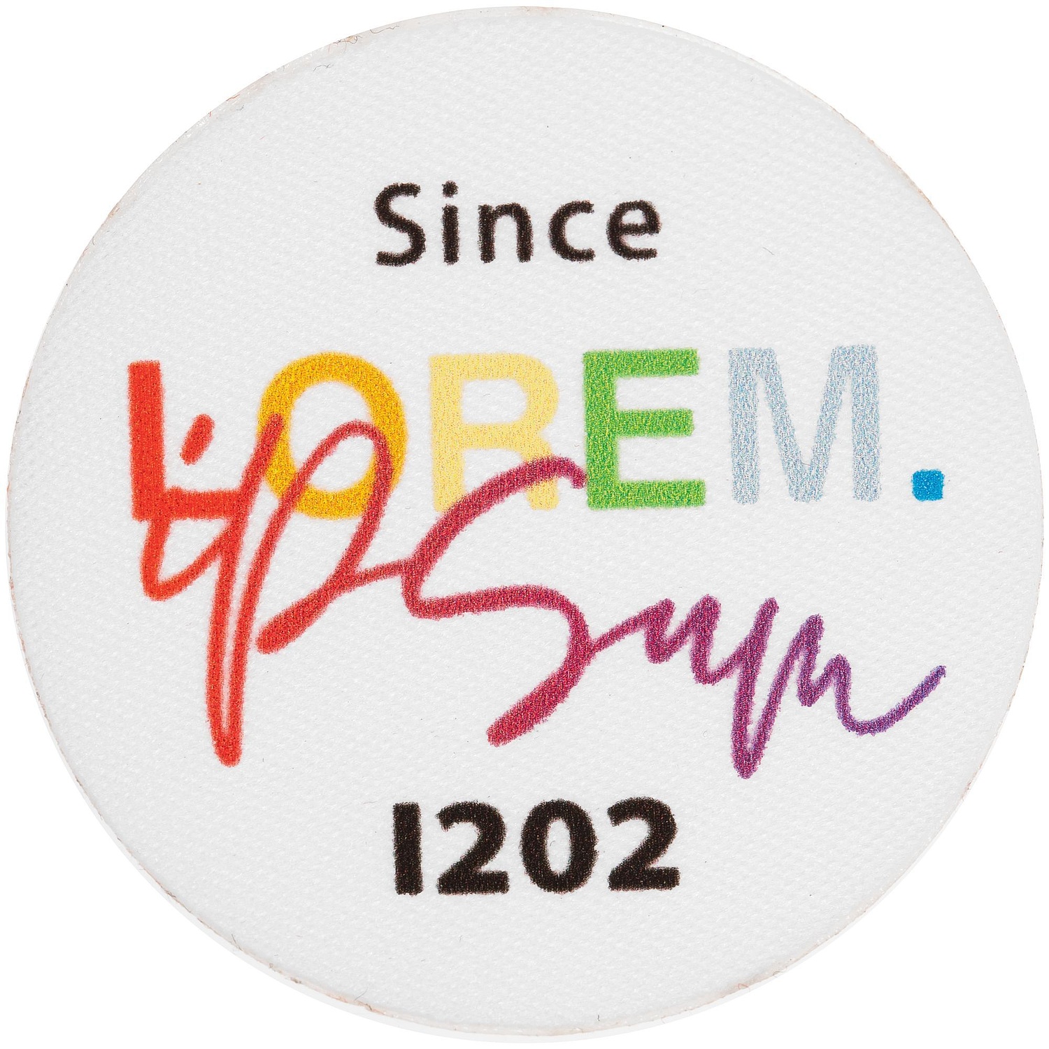 Наклейка тканевая Lunga Round, M, белая с логотипом