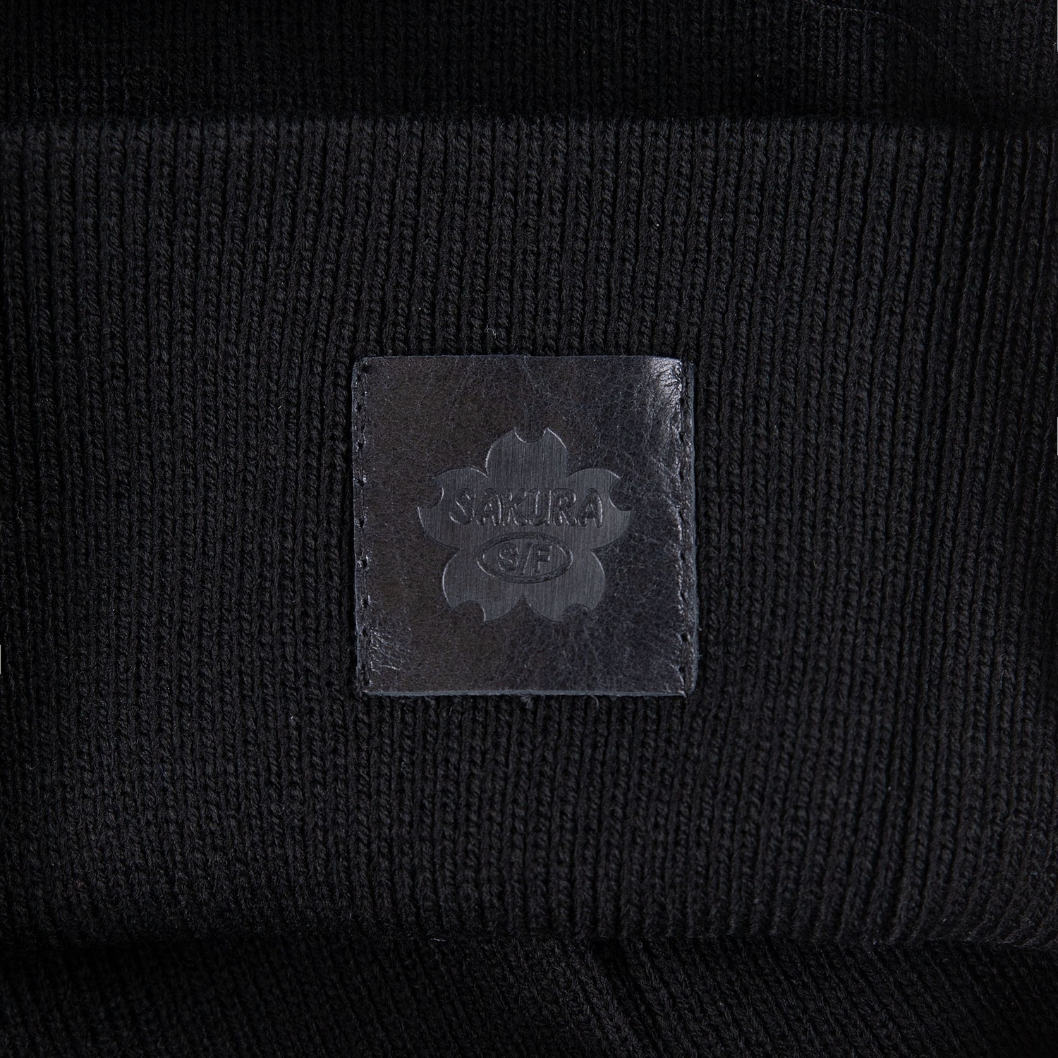 Лейбл кожаный Sinatu, S, черный с логотипом