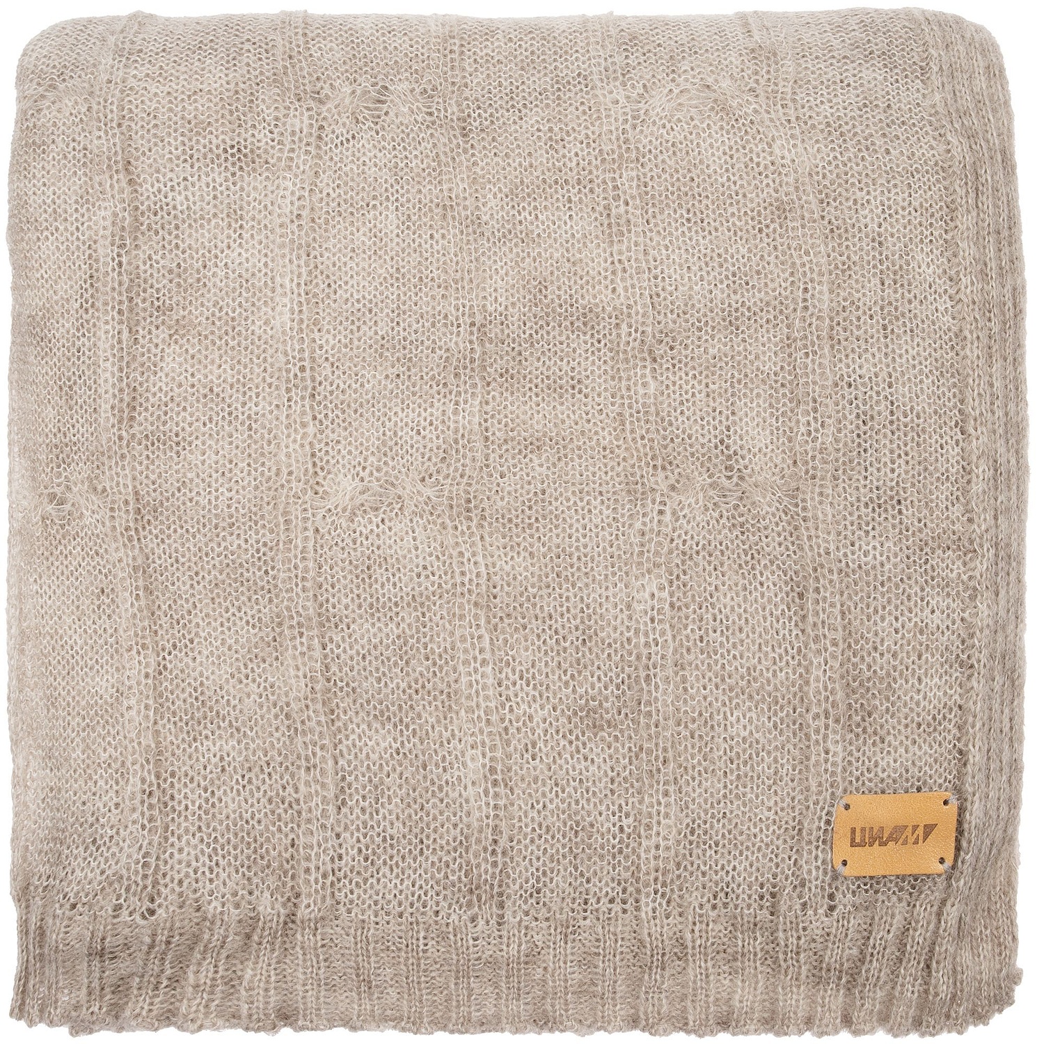 Лейбл кожаный Beta, S, бежевый с логотипом