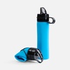 Складная бутылка для воды Langfossen, голубая с логотипом