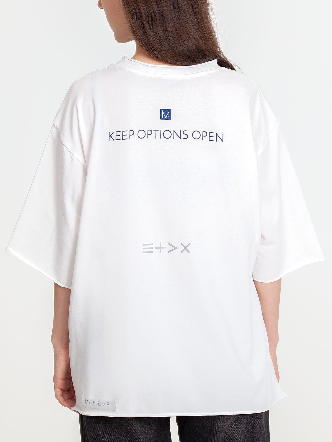 Футболка оверсайз Vozduh 2.0, кремовая с логотипом