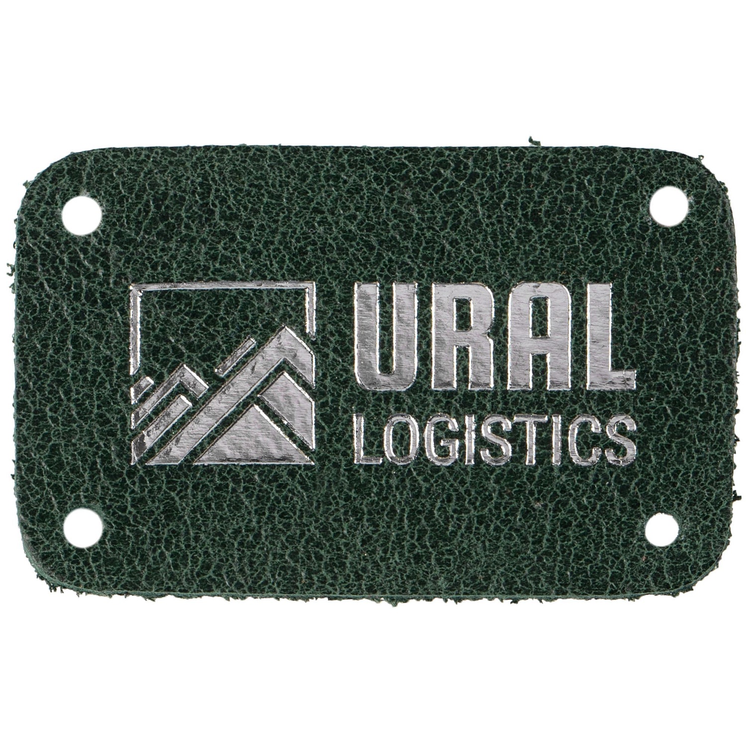 Лейбл кожаный Beta, S, зеленый с логотипом