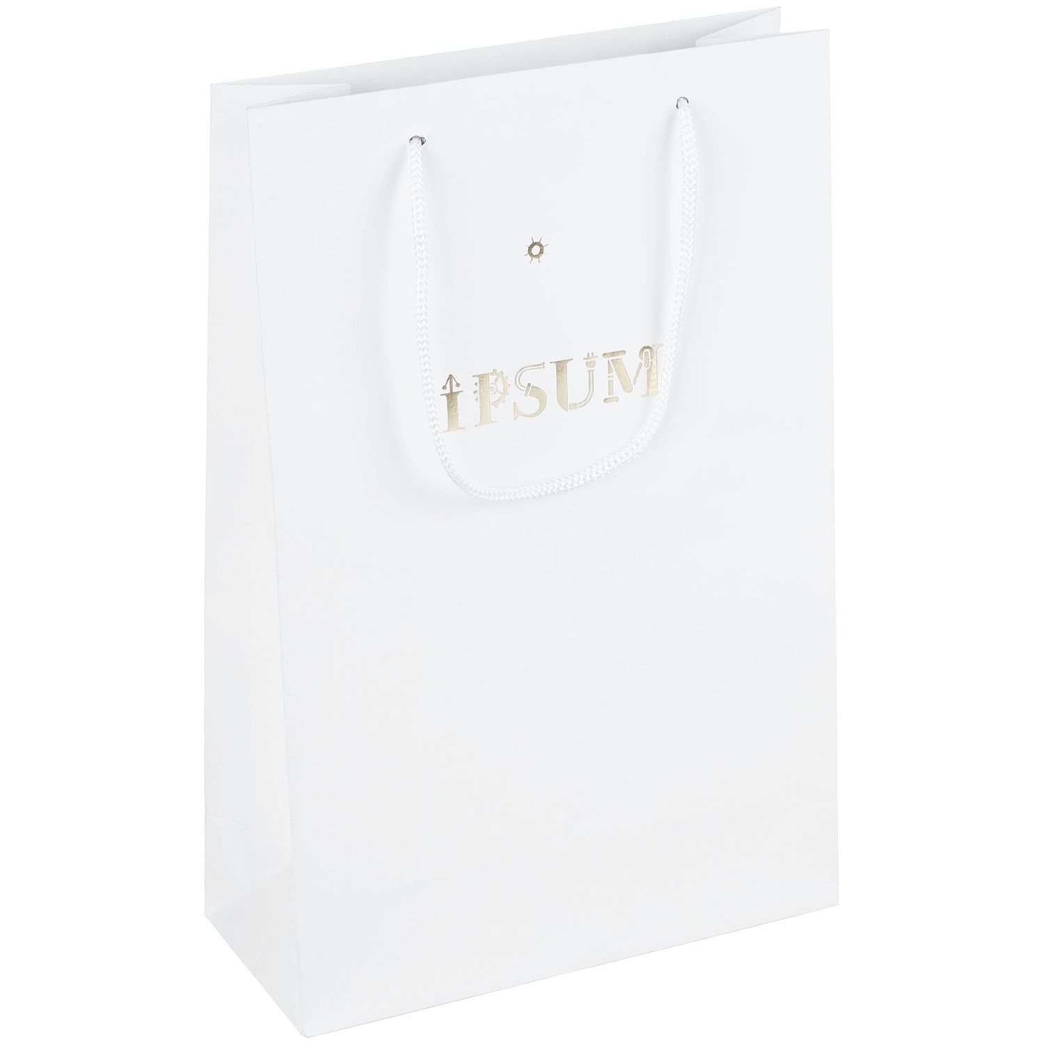 Пакет бумажный Plat M, белый с логотипом