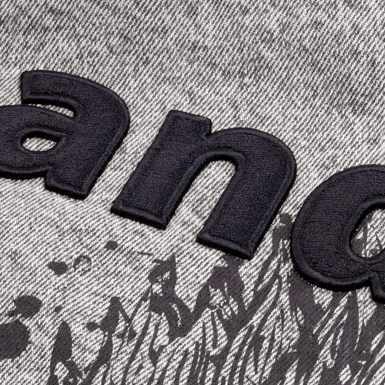 Куртка джинсовая O2, серая с логотипом