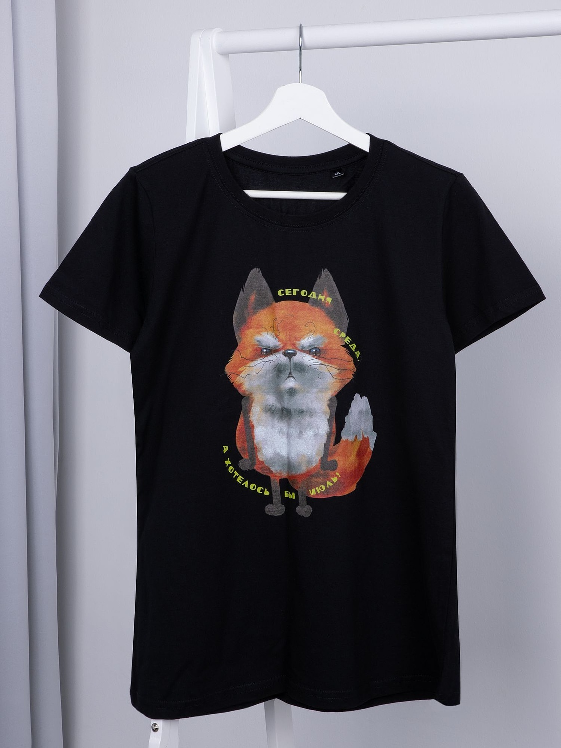 Футболка женская T-bolka Lady, черная с логотипом