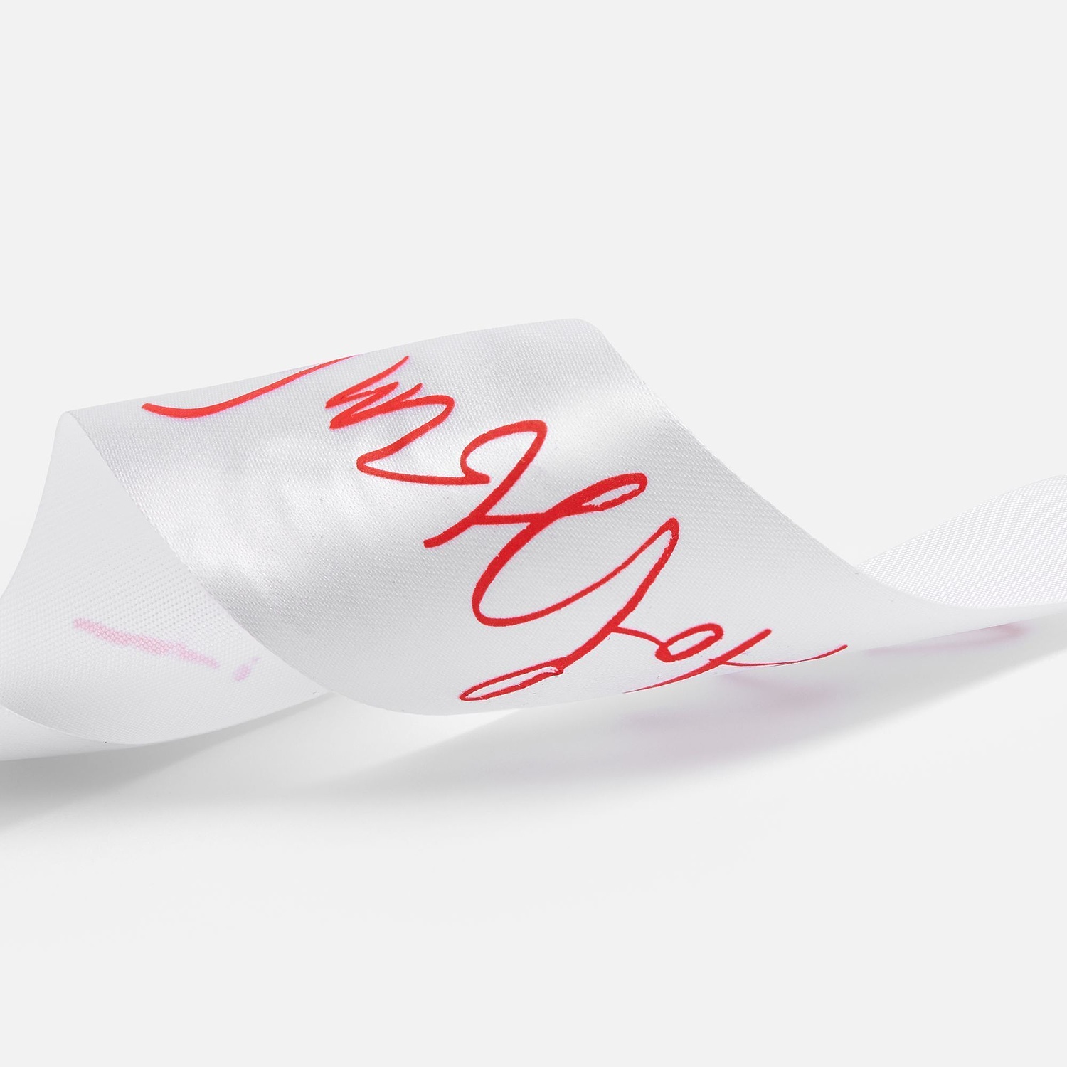 Лента сатиновая Satin 35 М, белая, 60 см с логотипом