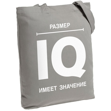 Холщовая сумка "Размер IQ", серая