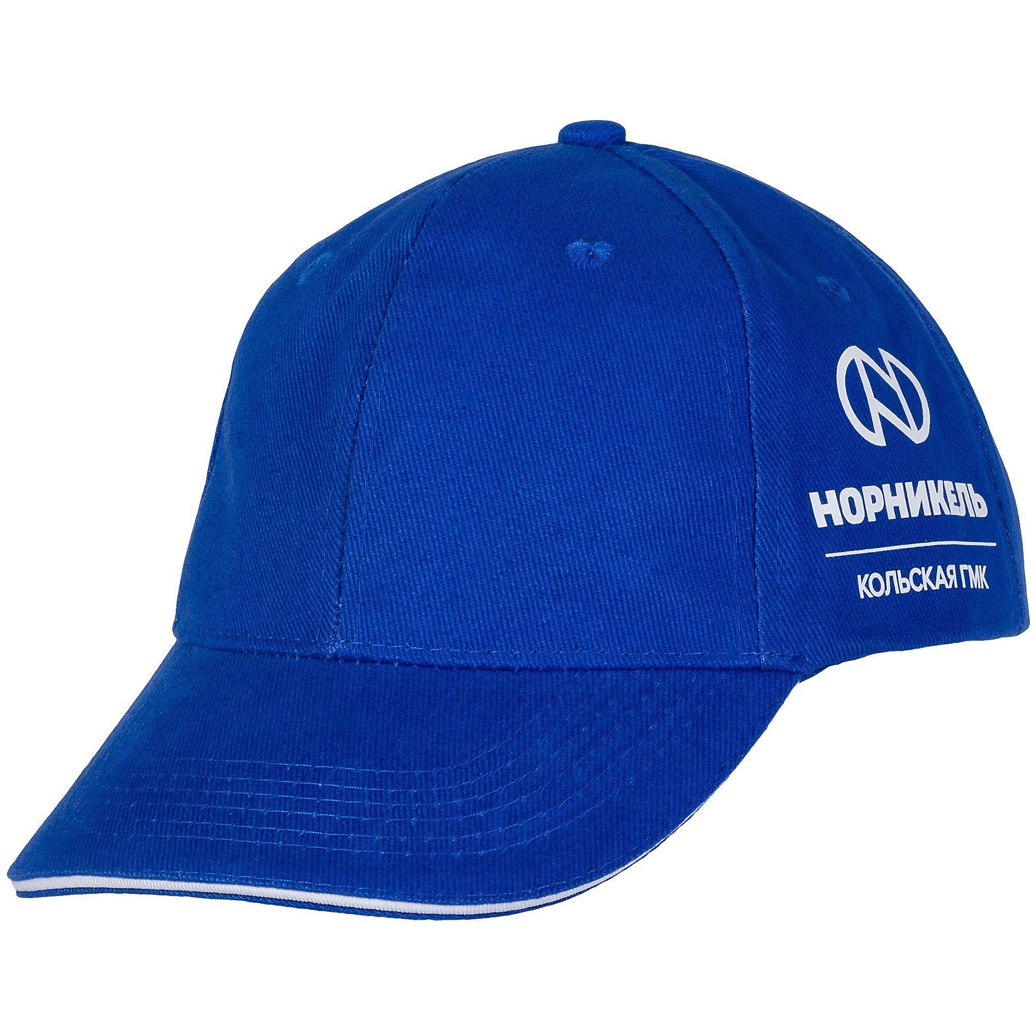 Бейсболка Buffalo, ярко-синяя с белым с логотипом