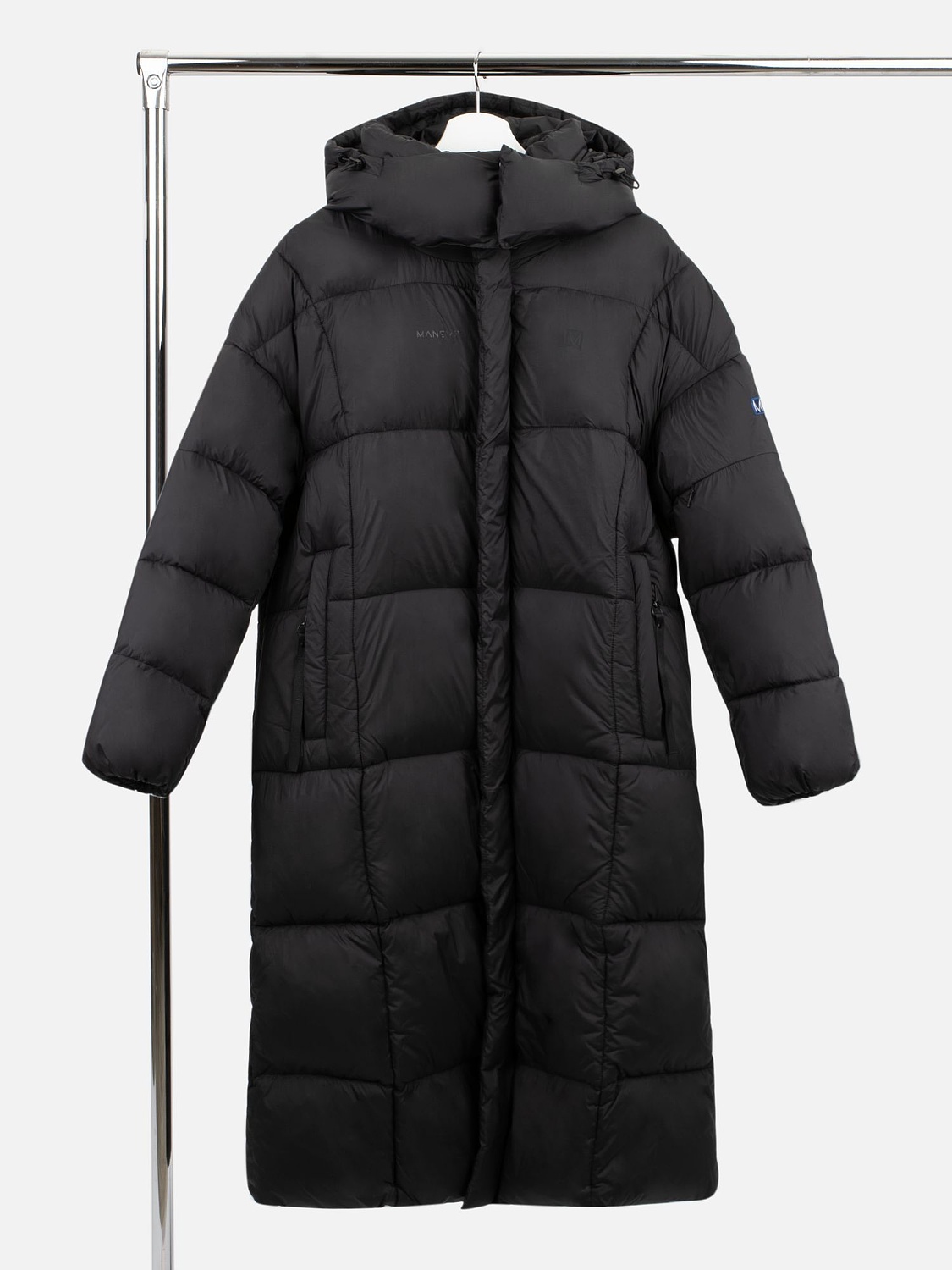 Пуховик унисекс Kapsula, черный с логотипом