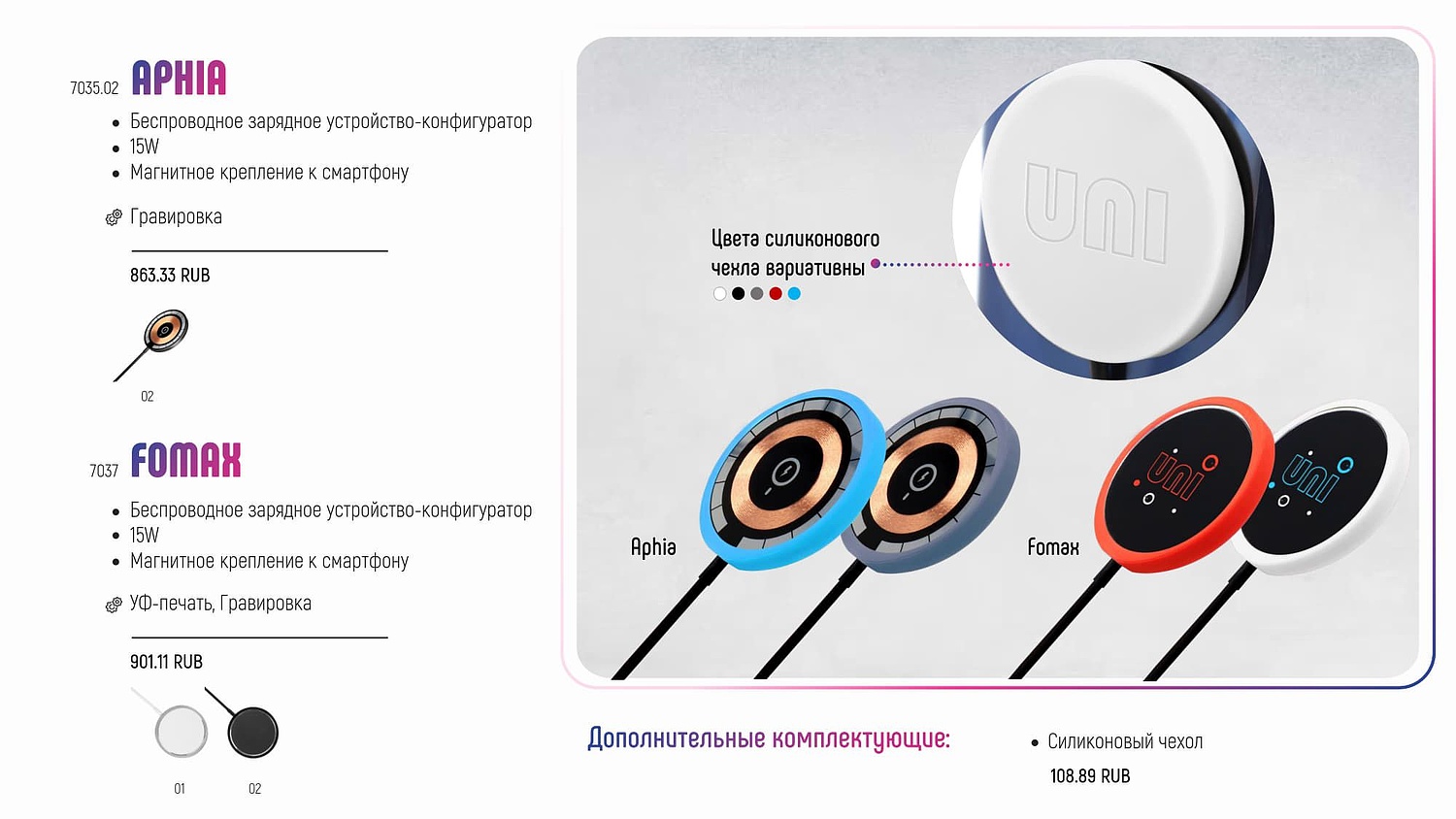UNI - презентация товаров-конфигураторов