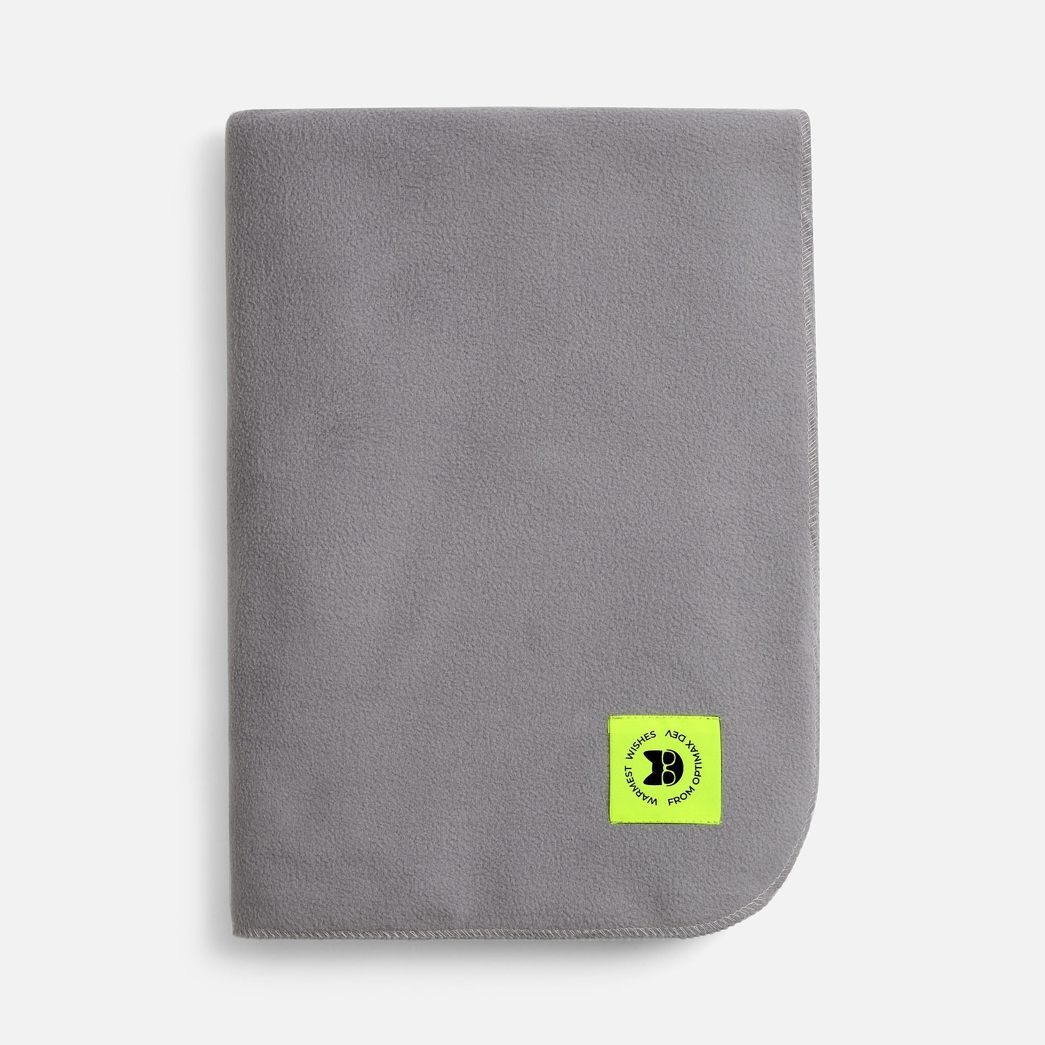 Лейбл тканевый Epsilon, L, желтый неон с логотипом