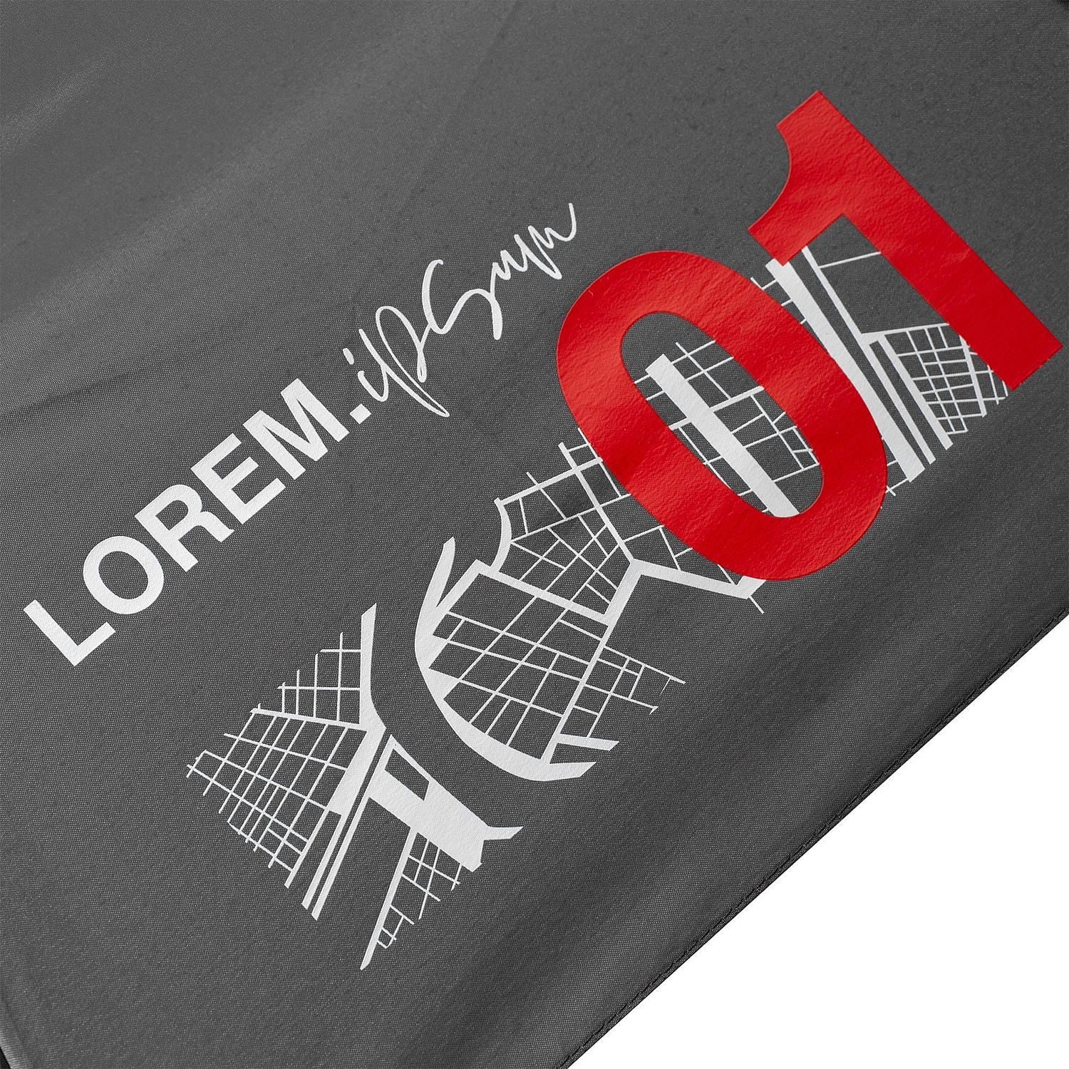 Зонт складной Monsoon, серый с логотипом