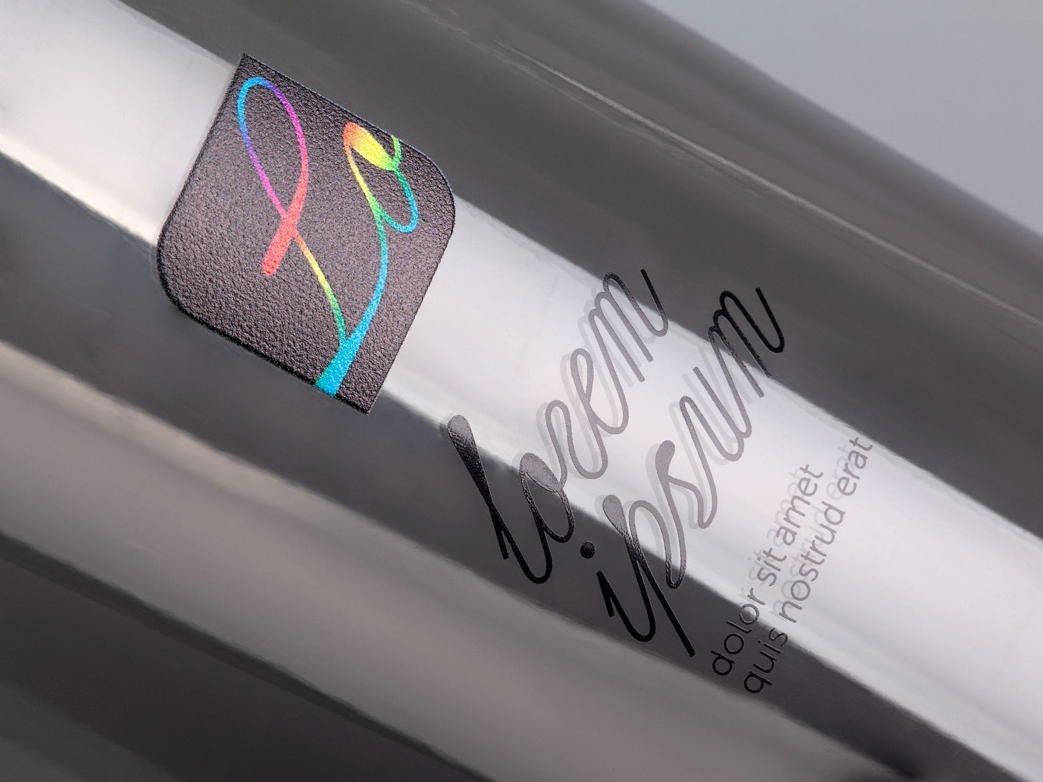 Бутылка для воды Plaske, серая с логотипом