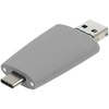 Флешка Pebble Universal, USB 3.0, серая, 64 Гб с логотипом