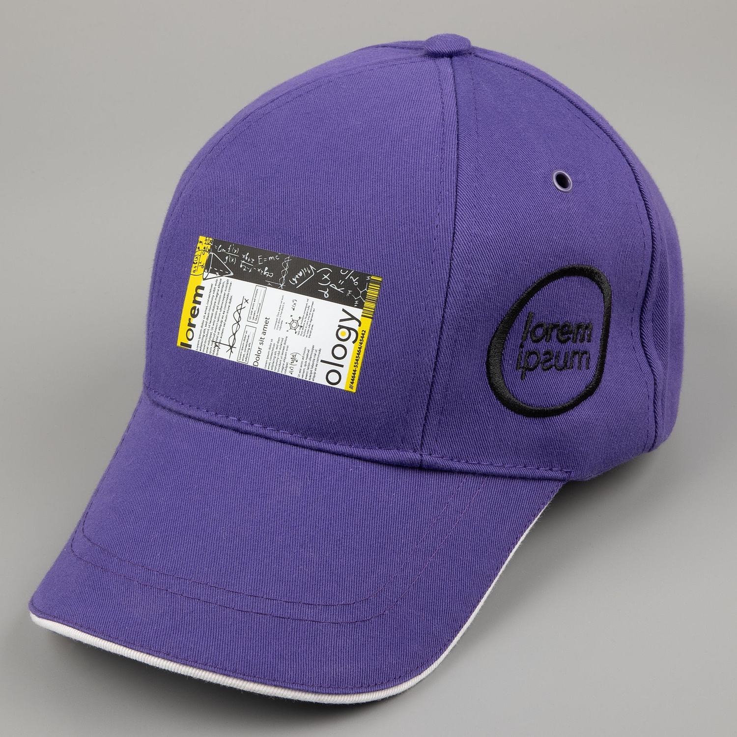 Бейсболка Canopy, фиолетовая с белым кантом с логотипом
