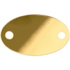 Шильдик металлический Alfa Oval, золотистый глянцевый с логотипом