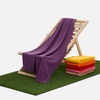 Флисовый плед Warm&Peace XL, фиолетовый с логотипом