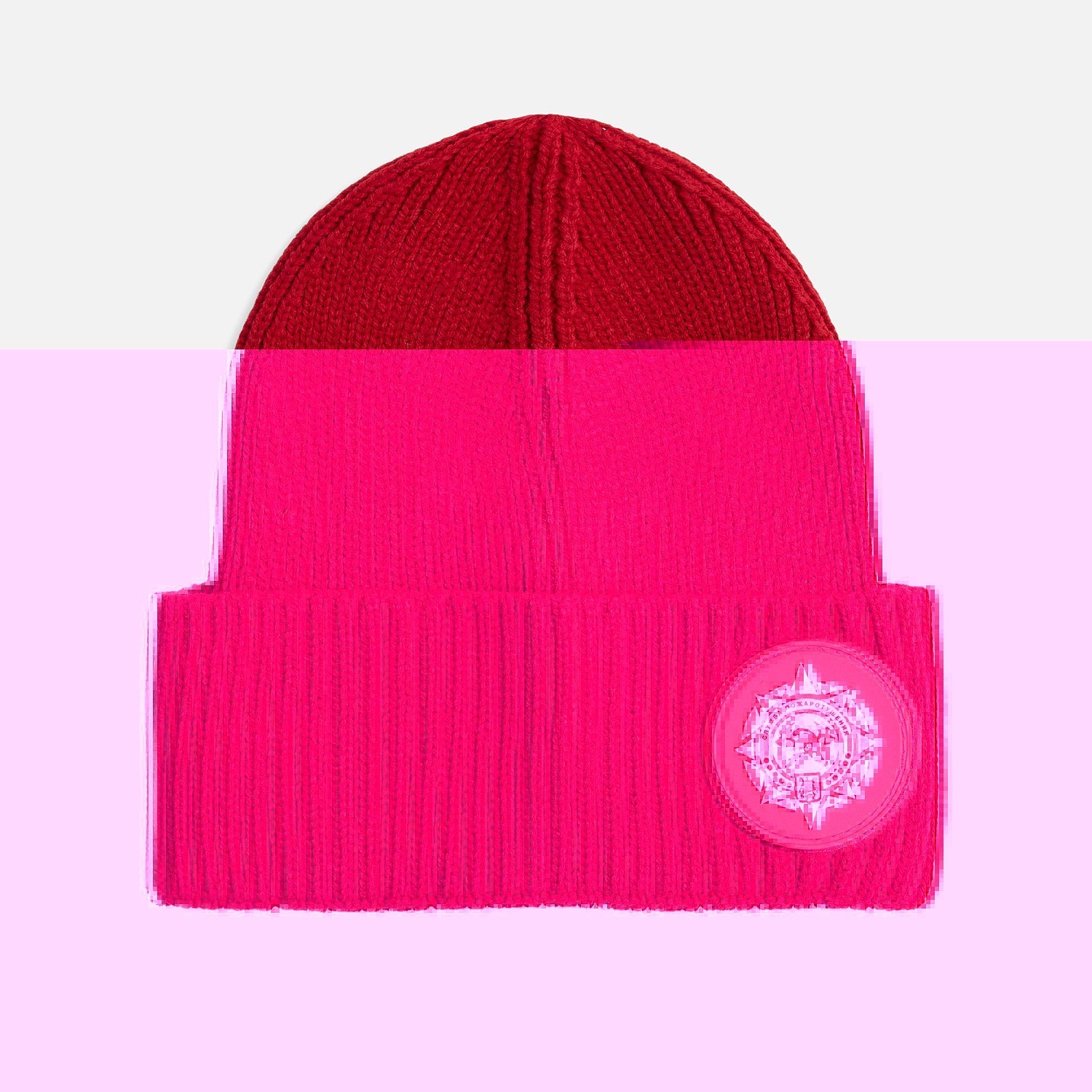 Лейбл из ПВХ с липучкой Menteqo Round, красный с логотипом