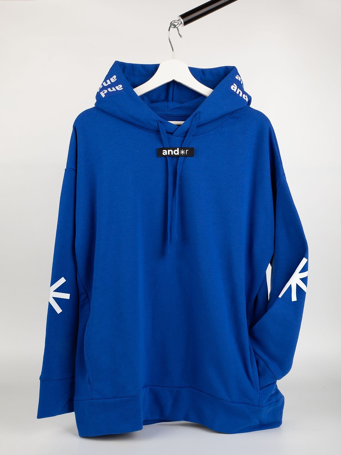 Худи унисекс H2, синее с логотипом