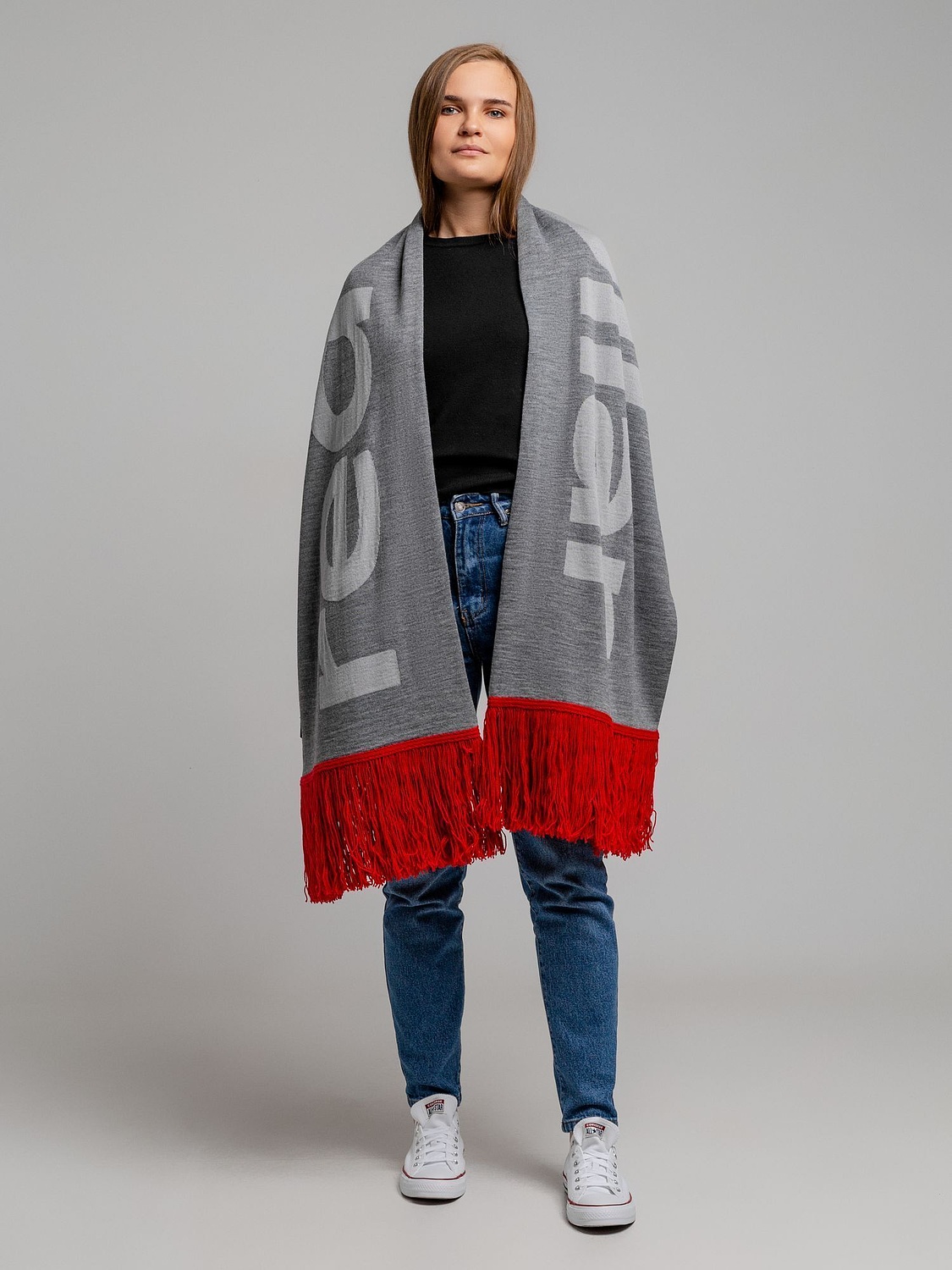 Шарф Tricksy Classic Net, XXL на заказ, полушерсть