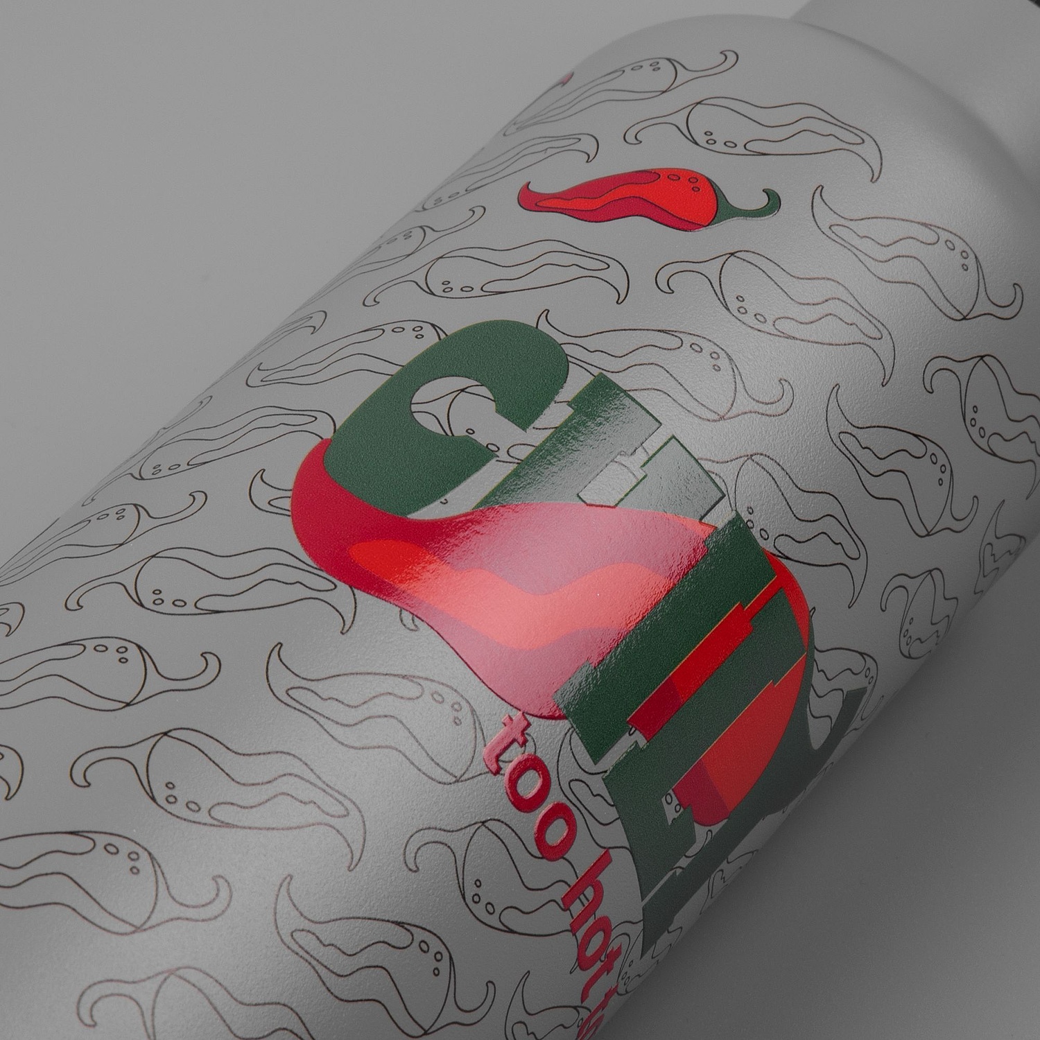 Термобутылка Bidon, серая с логотипом