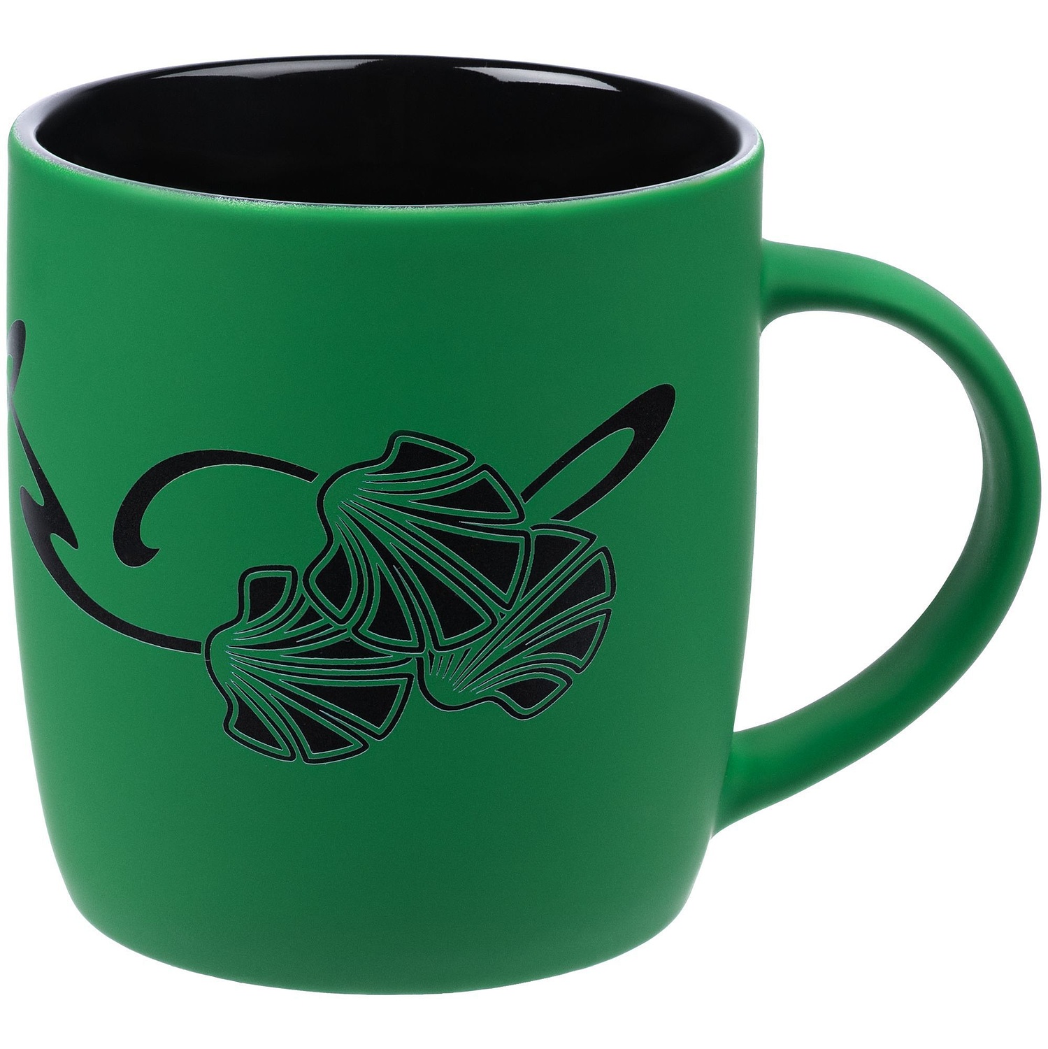 Кружка Surprise Touch Black с покрытием софт-тач, зеленая с логотипом