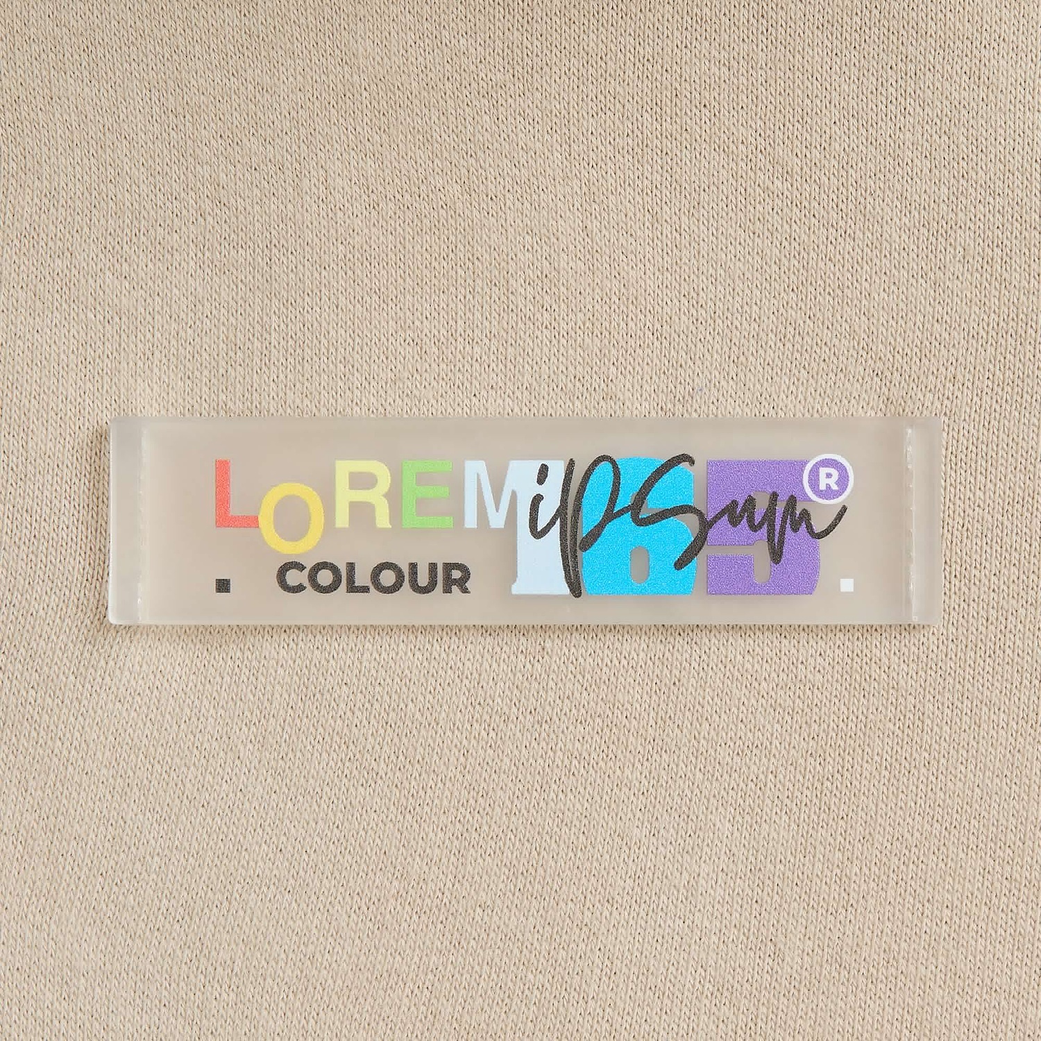 Лейбл из ПВХ Dzeta, S, прозрачный с логотипом