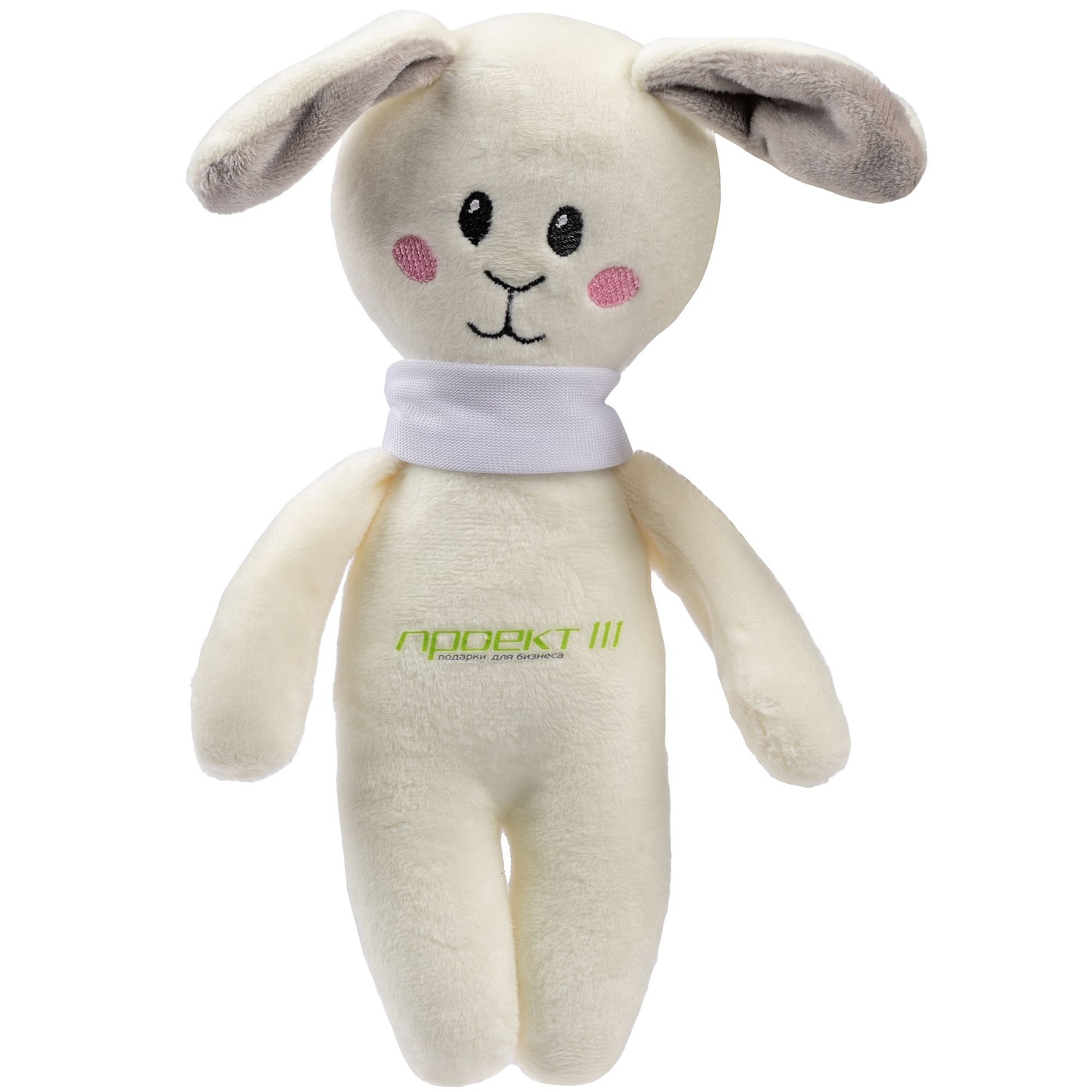 Мягкая игрушка Beastie Toys, заяц с белым шарфом