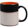Кружка-хамелеон On Display, матовая, черная с оранжевым с логотипом