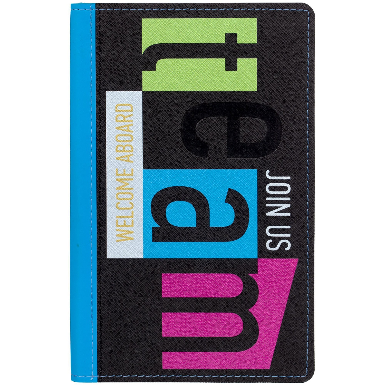 Ежедневник Nice Twice, недатированный, черный с синим с логотипом