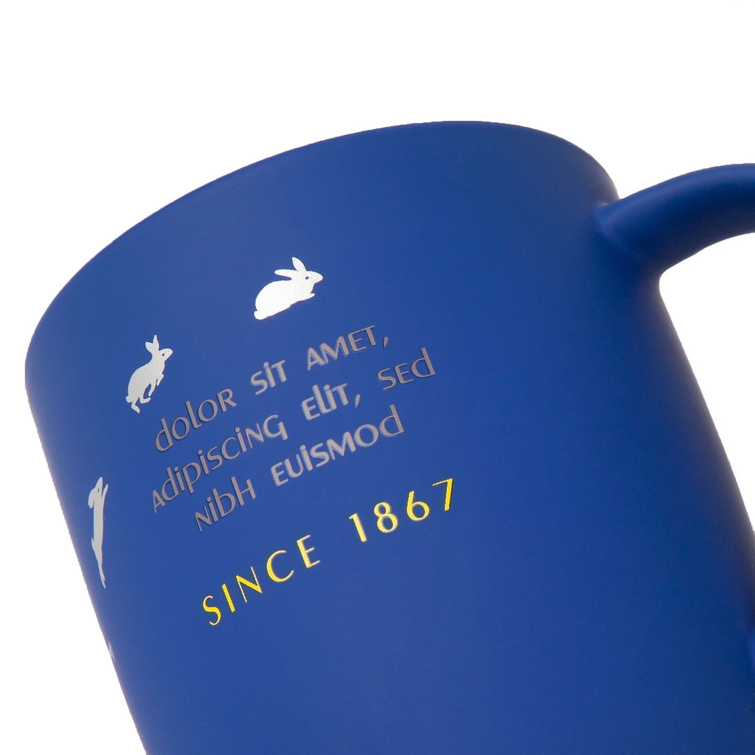 Кружка Surprise Touch Black с покрытием софт-тач, синяя с логотипом