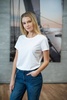 Футболка женская Ladies American U, красная с логотипом