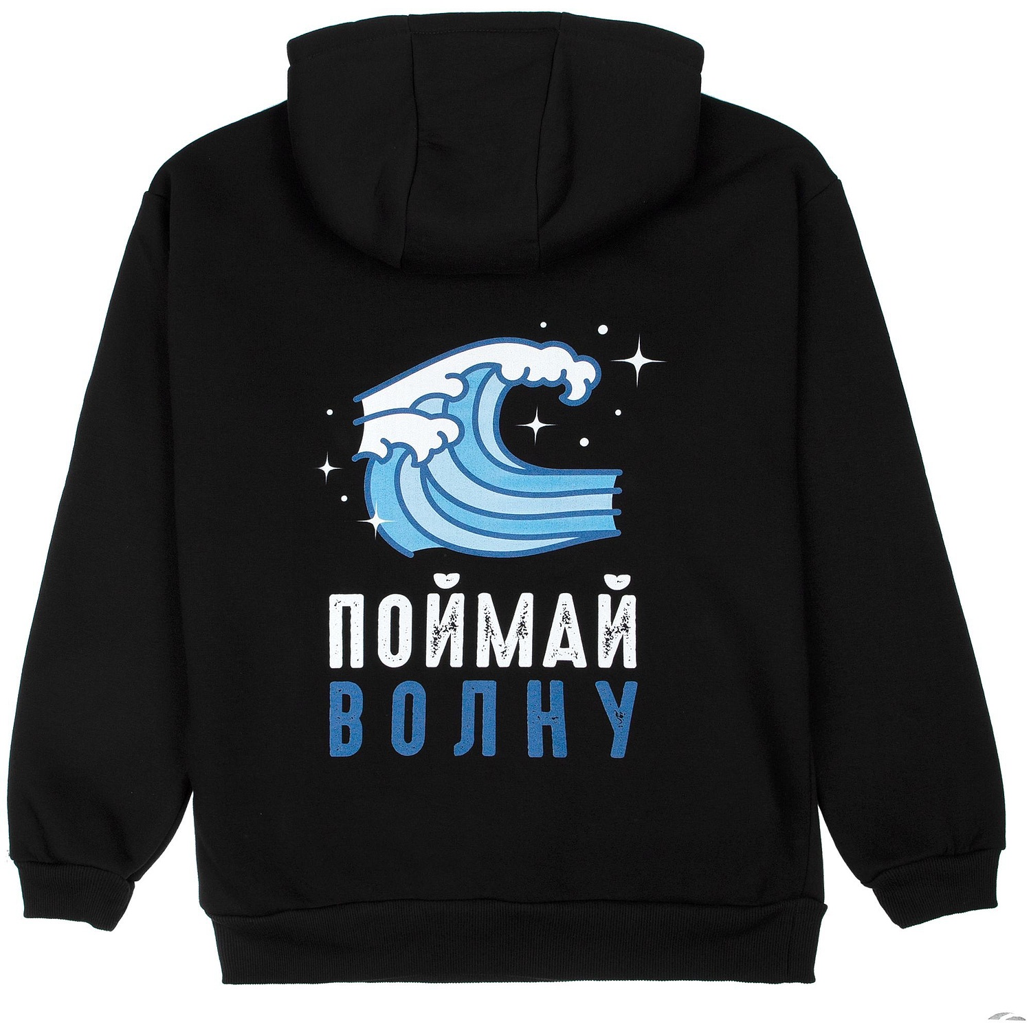 Худи унисекс оверсайз Full Swing, черное с логотипом