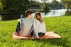 Плед для пикника Comfy, бежевый с логотипом
