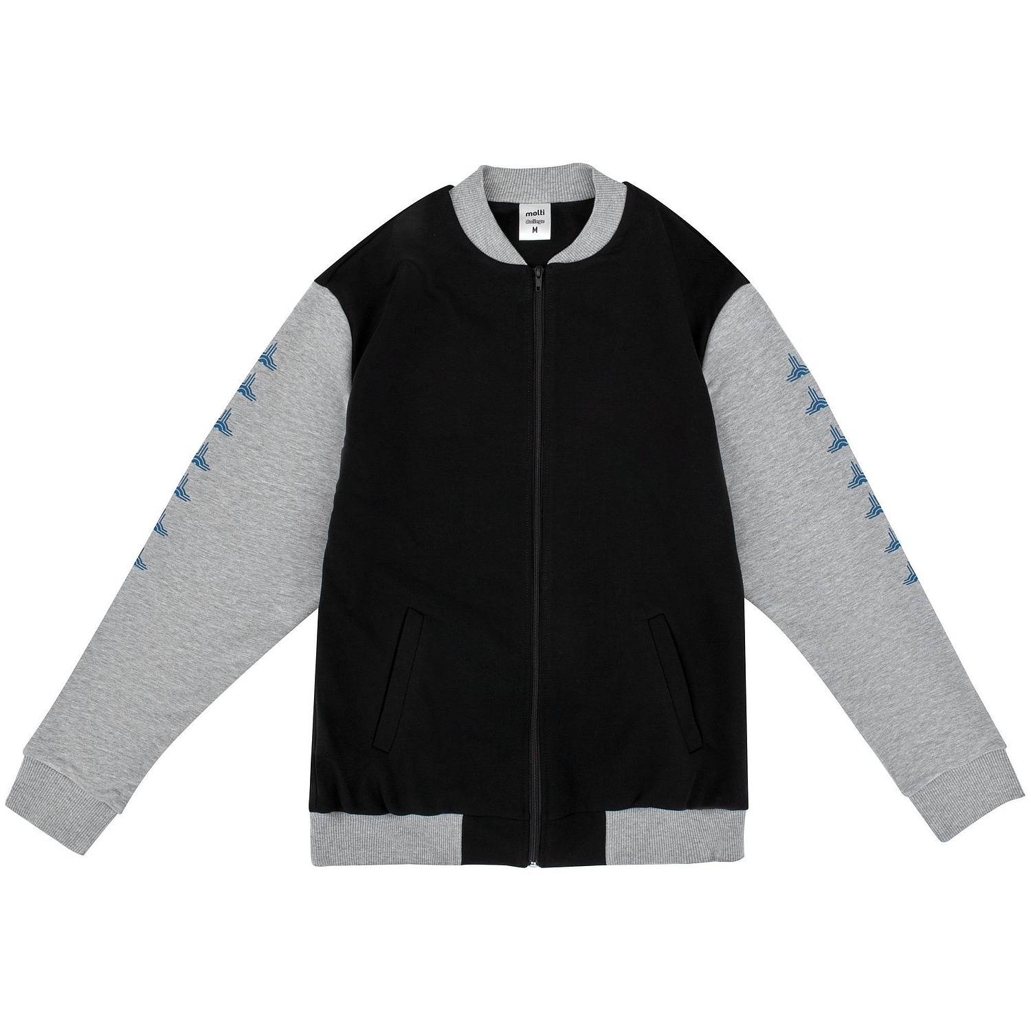 Бомбер College, ярко-синий с логотипом