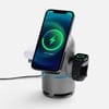 Bluetooth-колонка с беспроводной зарядкой Droid, серая с логотипом