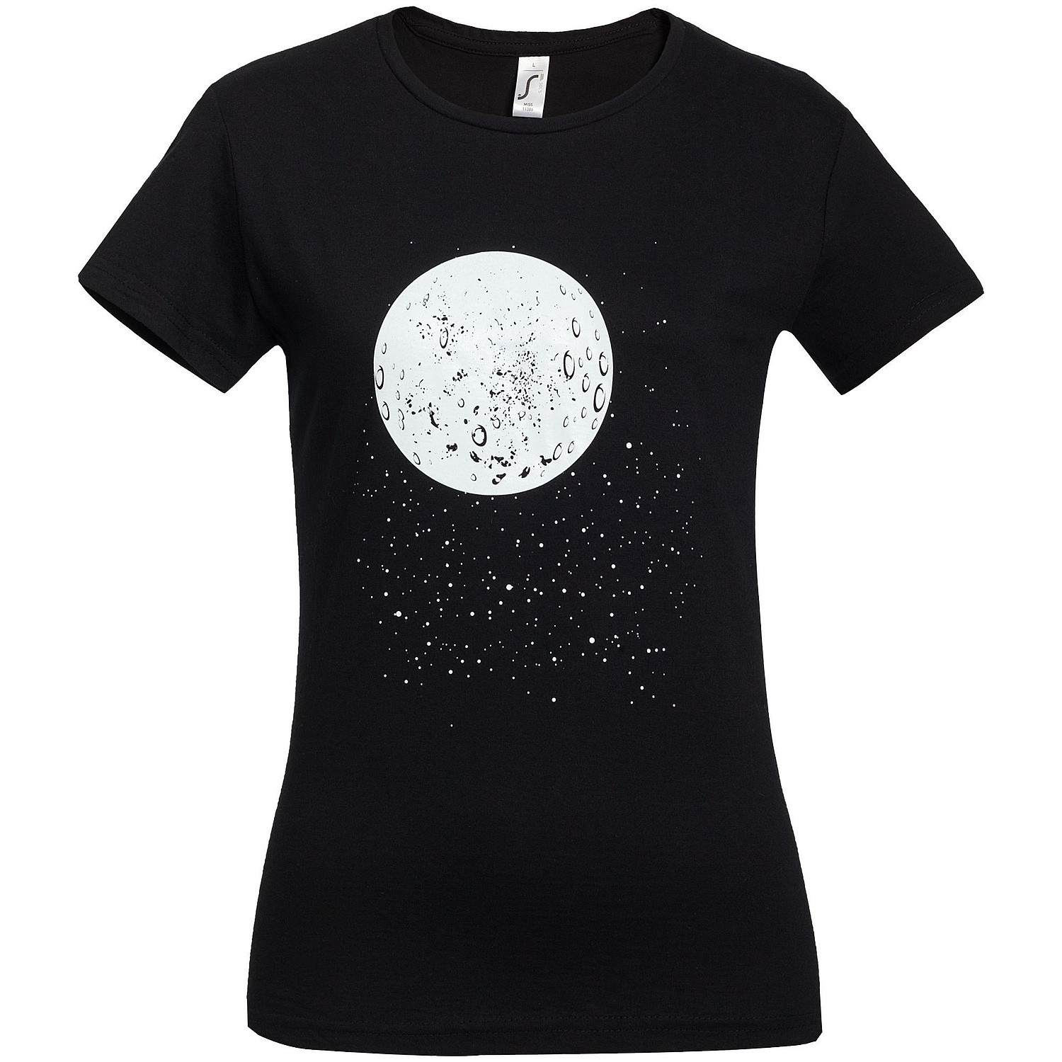 Футболка женская Miss 150, черная с логотипом