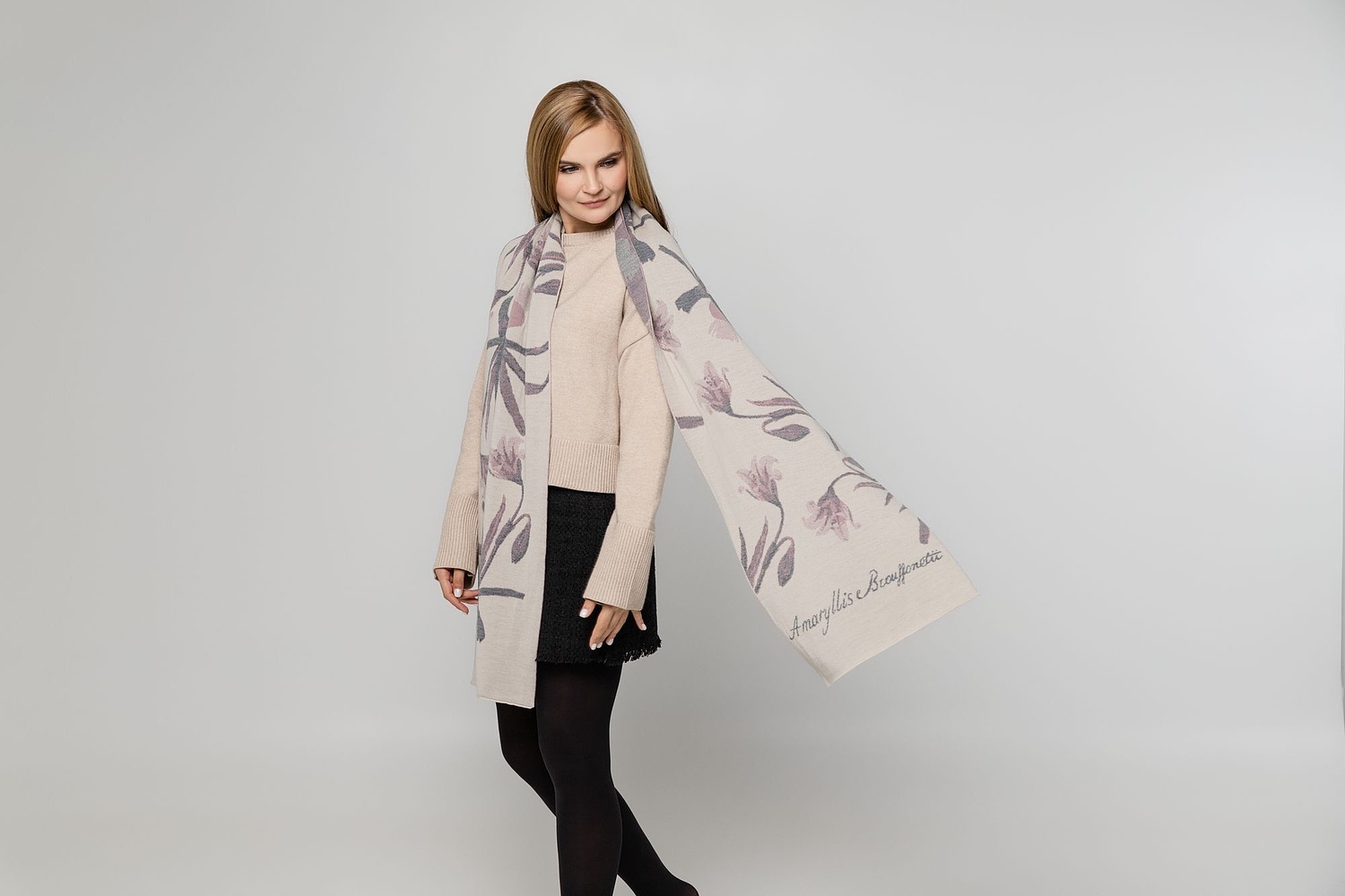 Шарф на заказ Tricksy Light, XL, полушерсть с логотипом