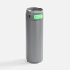Термостакан X1 с цветной кнопкой, серый с зеленым с логотипом