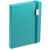 Ежедневник New Factor Metal, бирюзовый с логотипом