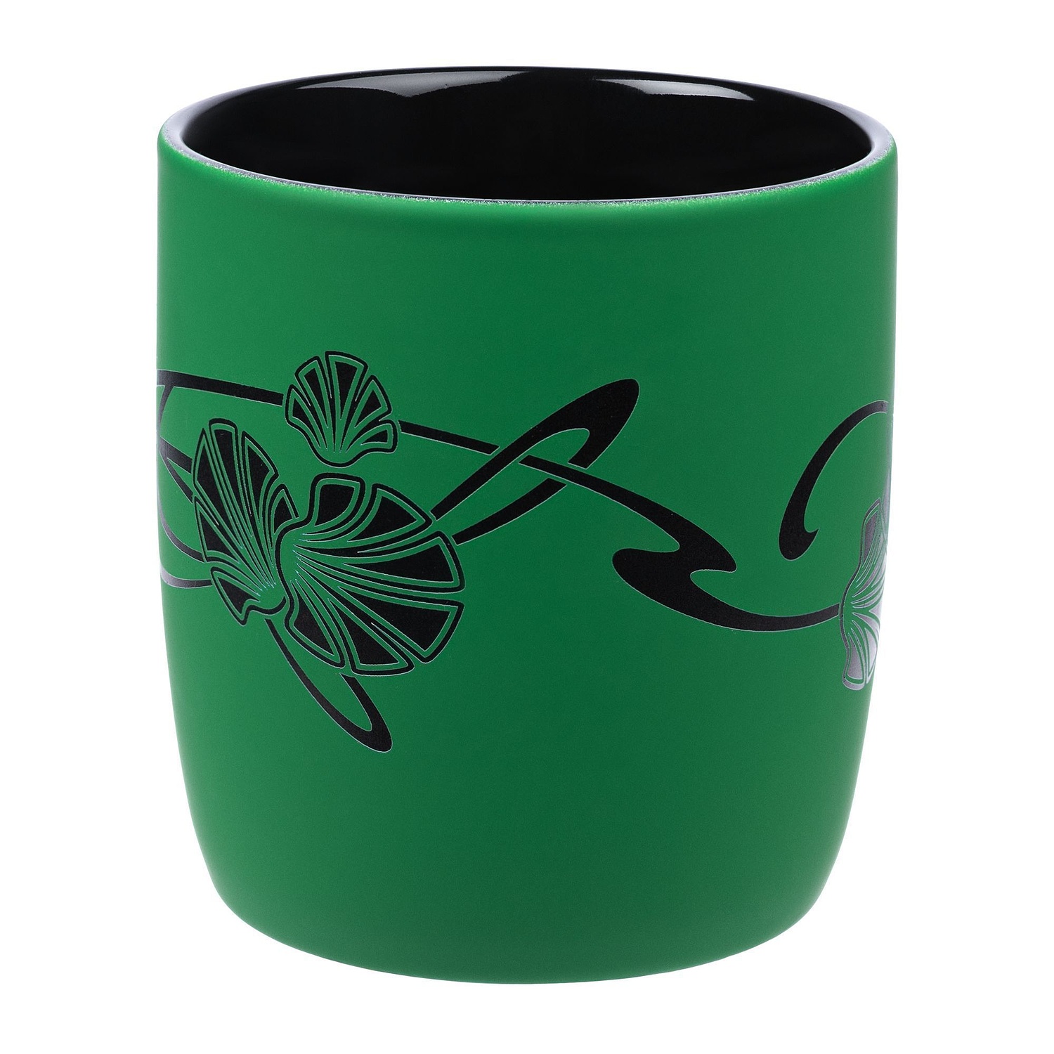 Кружка Surprise Touch Black с покрытием софт-тач, зеленая с логотипом