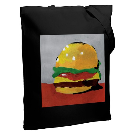 Холщовая сумка "Гамбургер", черная